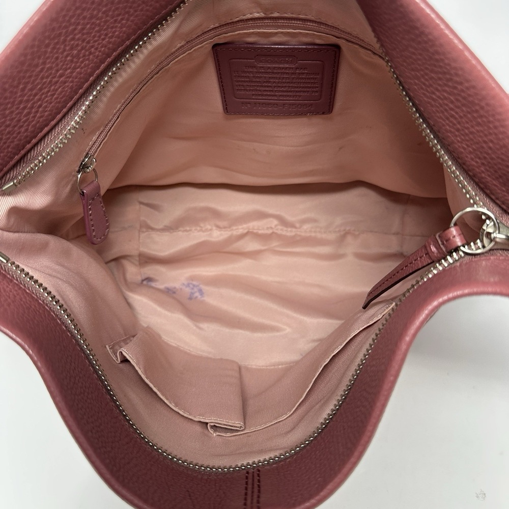 Coach Pebbled Leather Crossbody in Wine - Picture 14 of 16